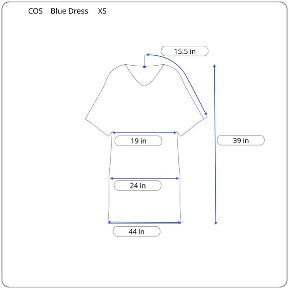 COS Drawstring Organic Cotton Dress Women's XS Prairie Boho Oversized Pockets - Picture 9 of 9